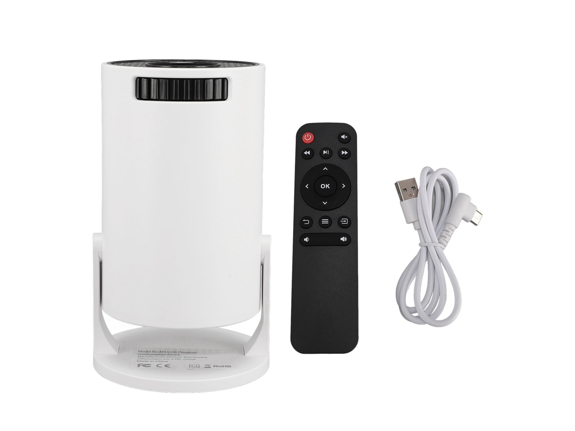 Proyector portátil ajustable de 270° con reproducción de 1080p