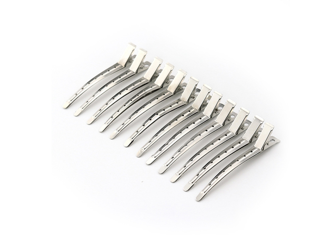 12pcs Grampos De Secção De Cabelo Em Aço Inox Para Estilo