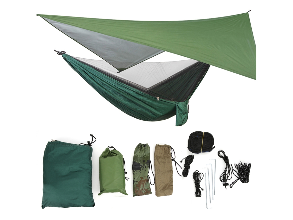 Mosquitera Portátil Con Toldo Para Jardín, Camping Y Viajes, Color Verde Militar Y Verde Oscuro, 300 Kg.