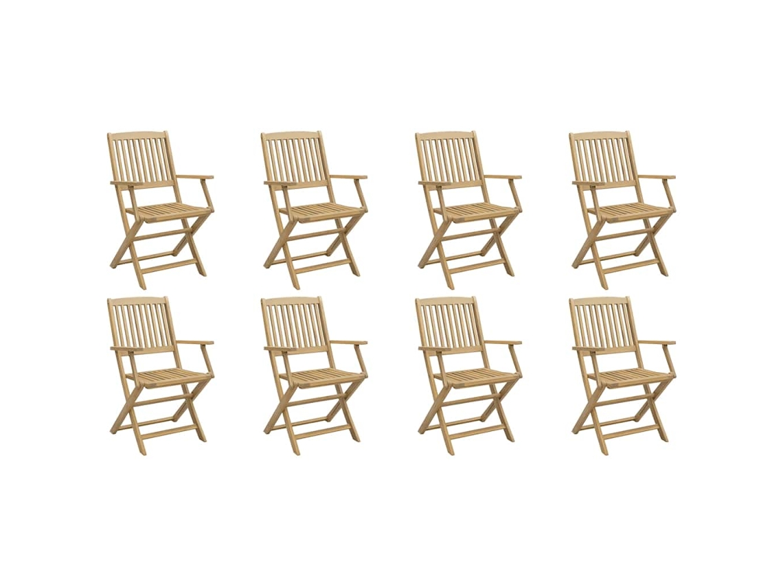 Maison Exclusive - Sillas Jardín Plegables 8 Uds Madera Maciza Acacia 54x61x88cm