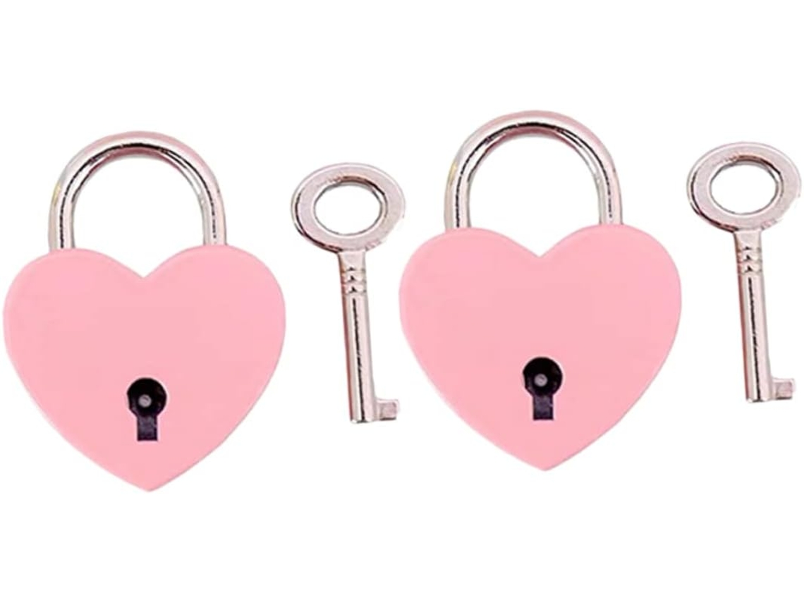 Cerradura Candado 2piezas Mini Portátil Forma Corazón