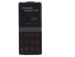 Cargador Usb Rápido Con 12 Puertos Para Teléfonos Móviles Y Tabletas Con Protección Inteligente.