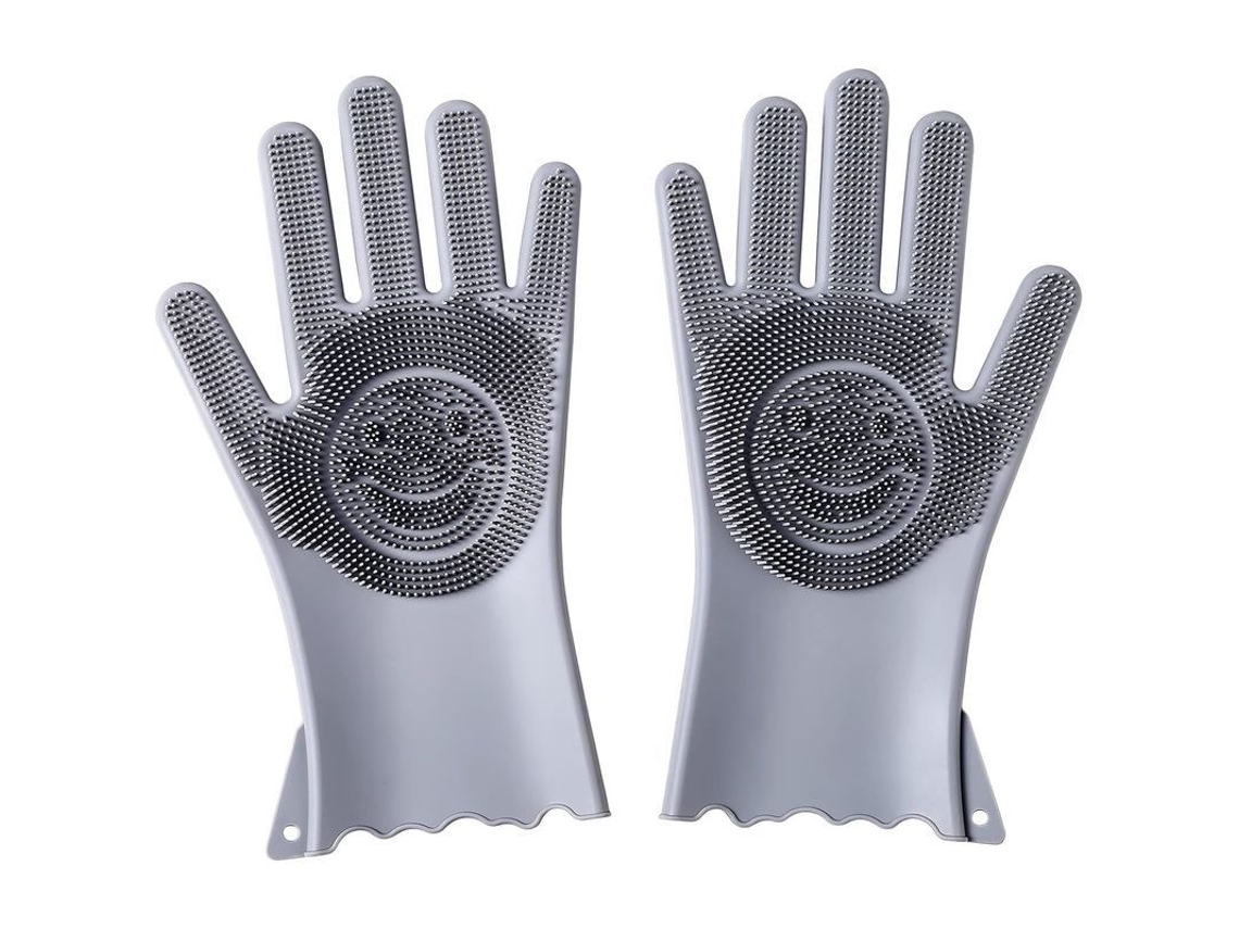 Guantes De Silicona Reutilizables Y Multiusos Para La Limpieza De La Cocina Y El Lavado De Platos, Color Gris.