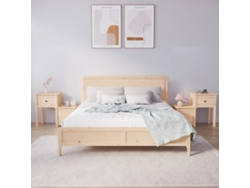 Mesitas de Noche LOVELY HOME Mesinha 2 Pcs 79,5X38X65,5 Cm Madeira Pinho Maciça