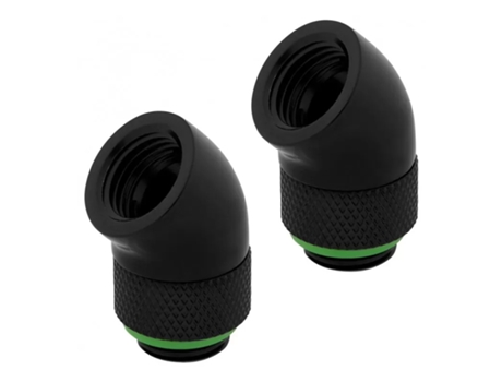Lote de 2 racores para sistema de refrigeración líquida giratorio de 45° negro Corsair Hydro X Series XF