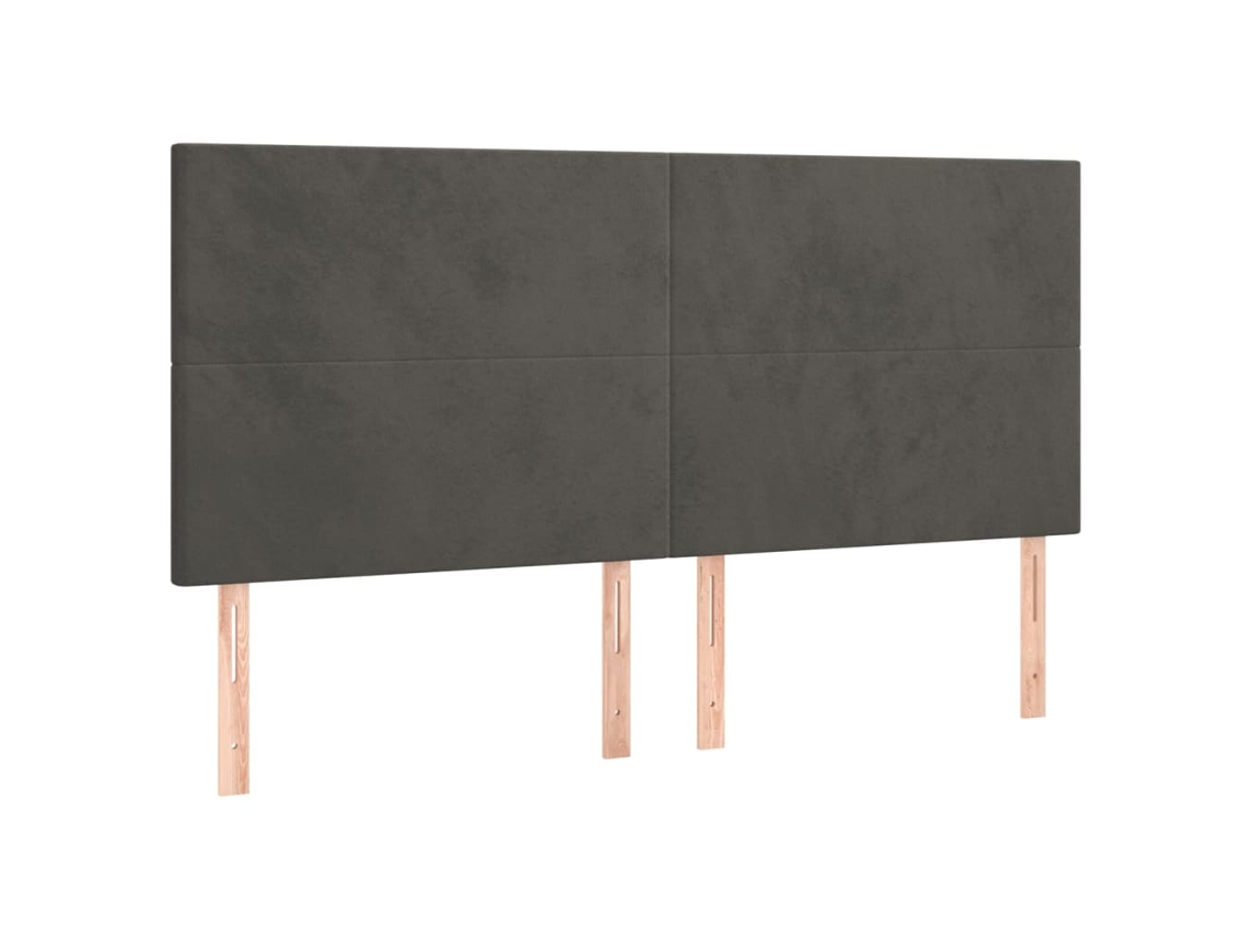 Maison Exclusive - Cabecero Terciopelo Gris Oscuro 200x5x118/128 Cm