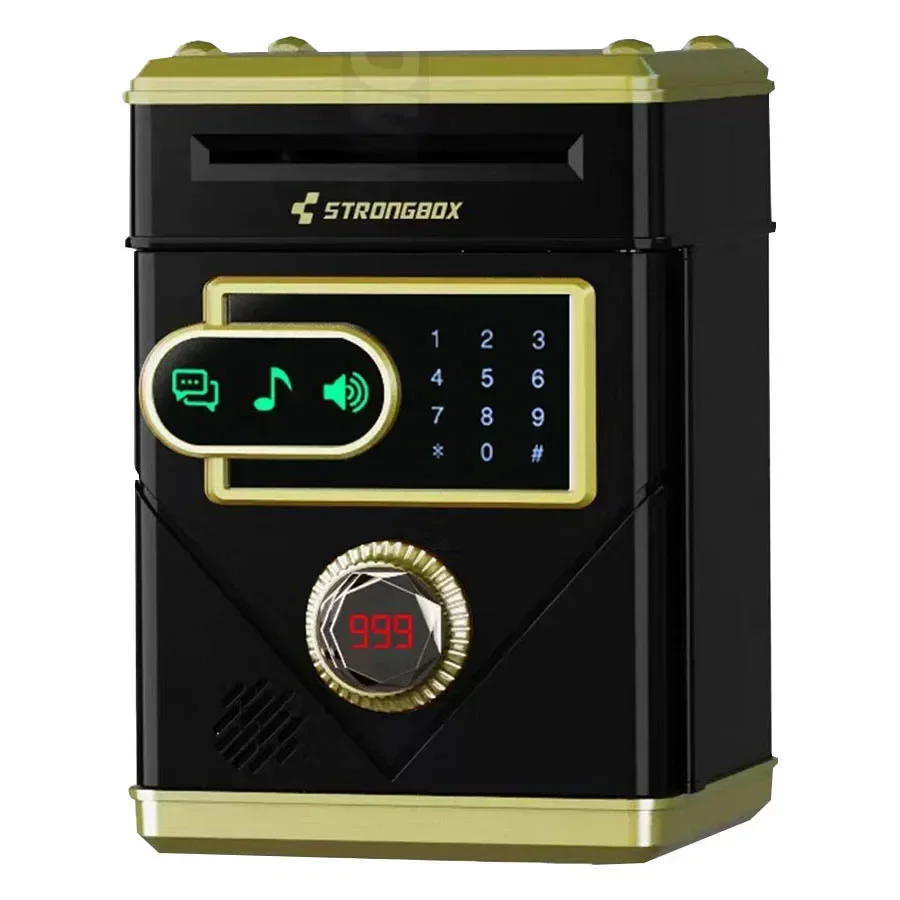 (negro) Hucha Electrónica Con Cerradura De Combinación, Hucha Inteligente, Juguete De Banco Automático.