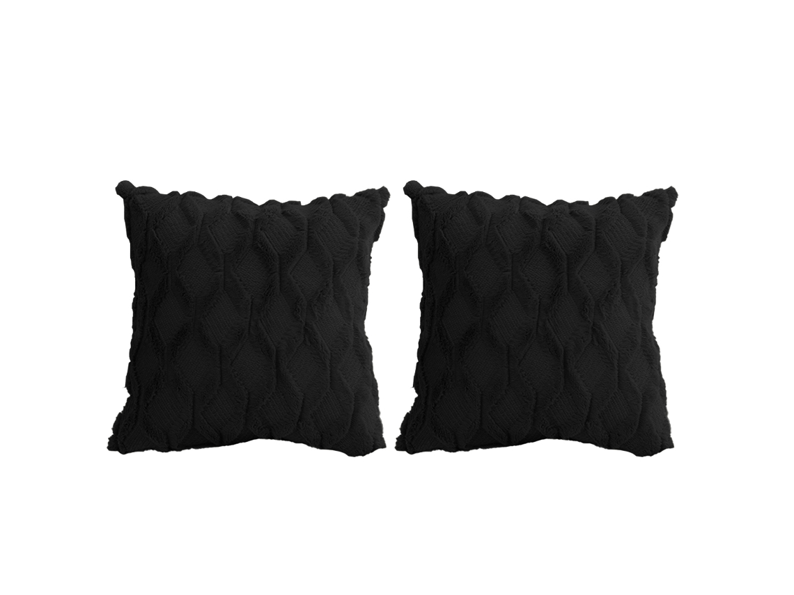 Juego De 2 Fundas De Almohada Bohemias De Felpa Lisa, 50 X 50 Cm