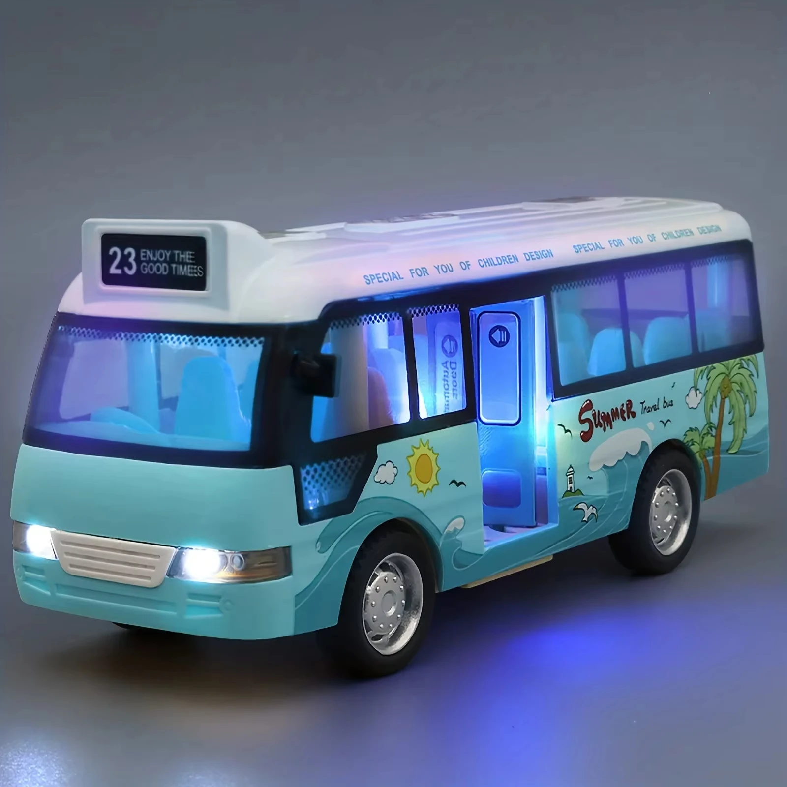 Ônibus Urbano Infantil Interativo com Luzes e Efeitos Sonoros. MDUG (azul)