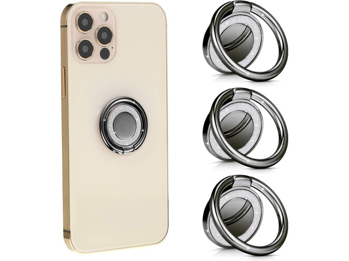 Soporte De Anillo Giratorio De 360° Para Teléfono Móvil, Reposadedos, Soporte De Pie, 3 Piezas