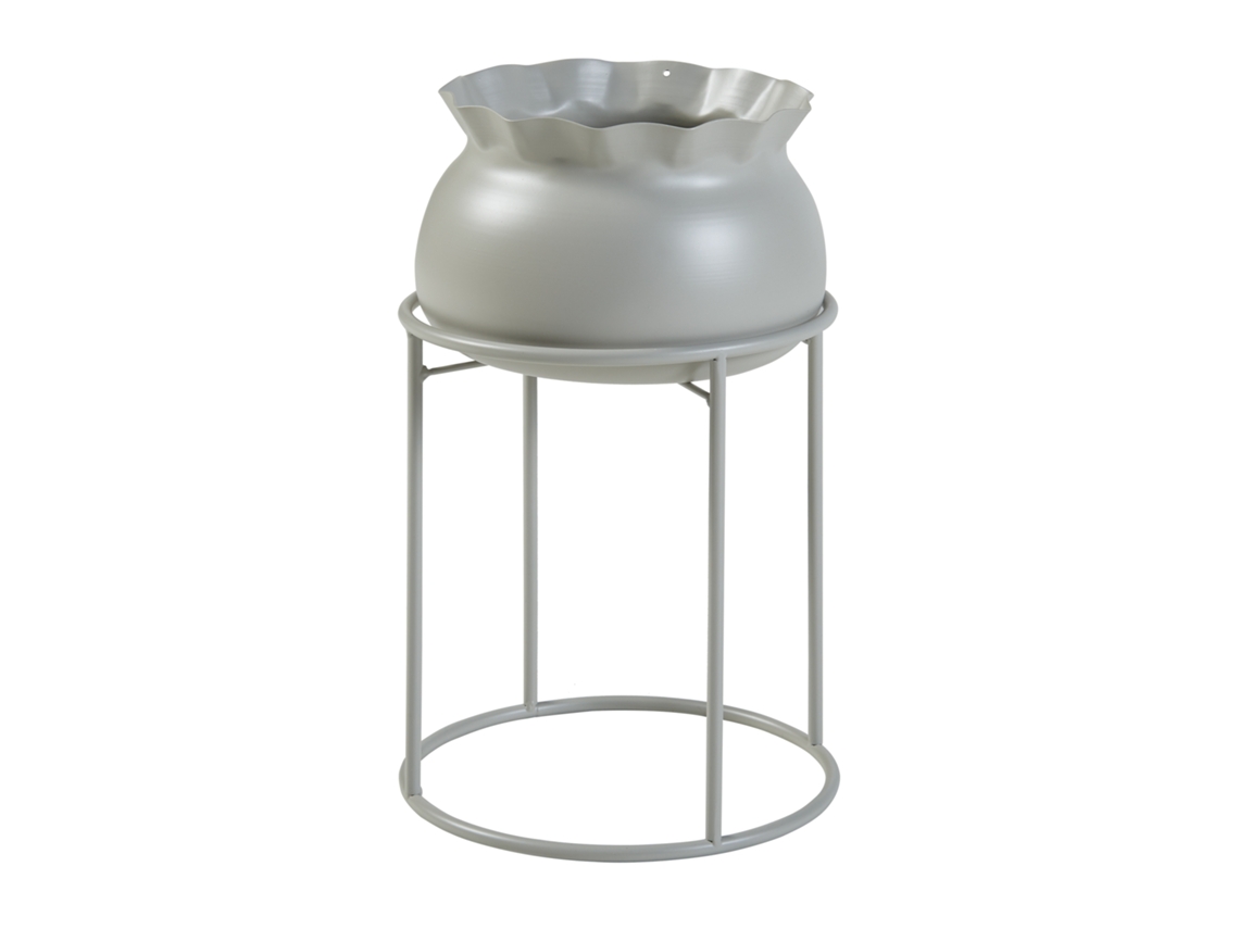 Soporte para plantas Assen con macetero Metal [EN.CASA] 32xØ20 cm - Gris claro