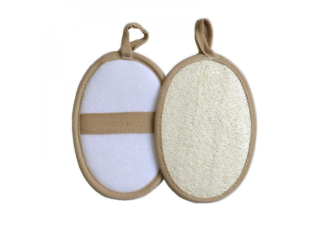 Dan26-esponja De Baño De Lufa Para Exfoliar Piel Muerta Toalla De Espalda 10x14cm 20g Blanco Y Marrón