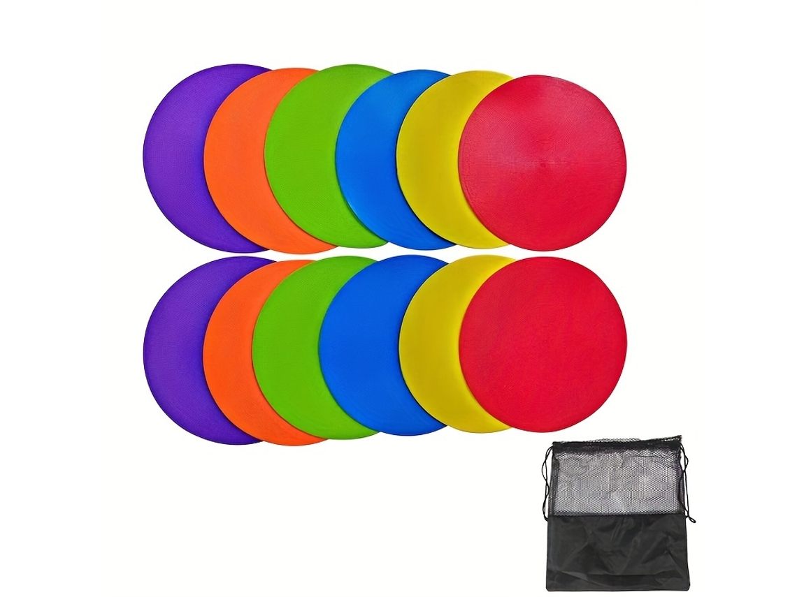 (12 Piezas) Marcadores De Fútbol Redondos, Planos Y En Forma De Cono, Adecuados Para Entrenamiento.