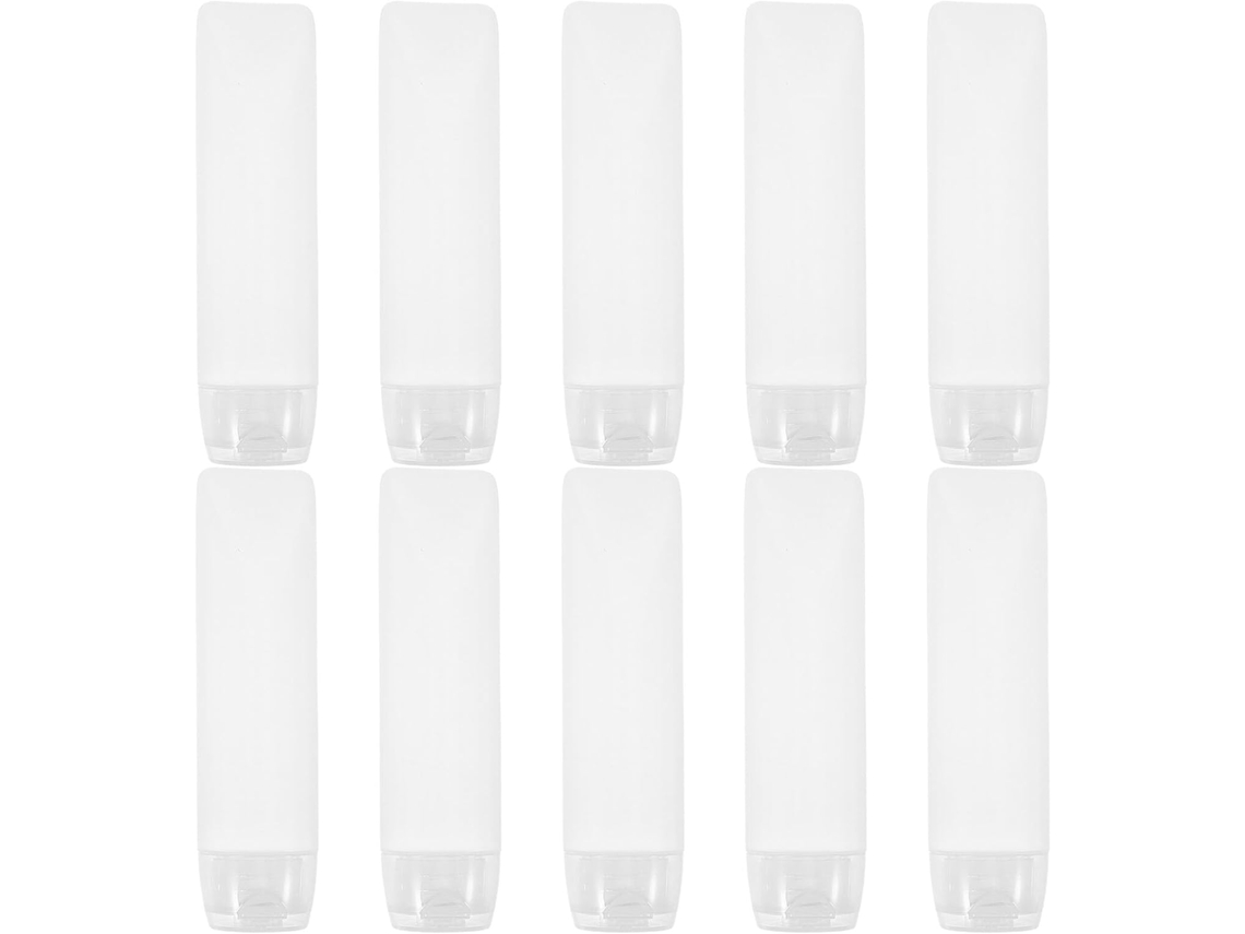 Nuobesty 10 unidades de tubos de plástico flexibles, vacíos y recargables para viajes, para champú.