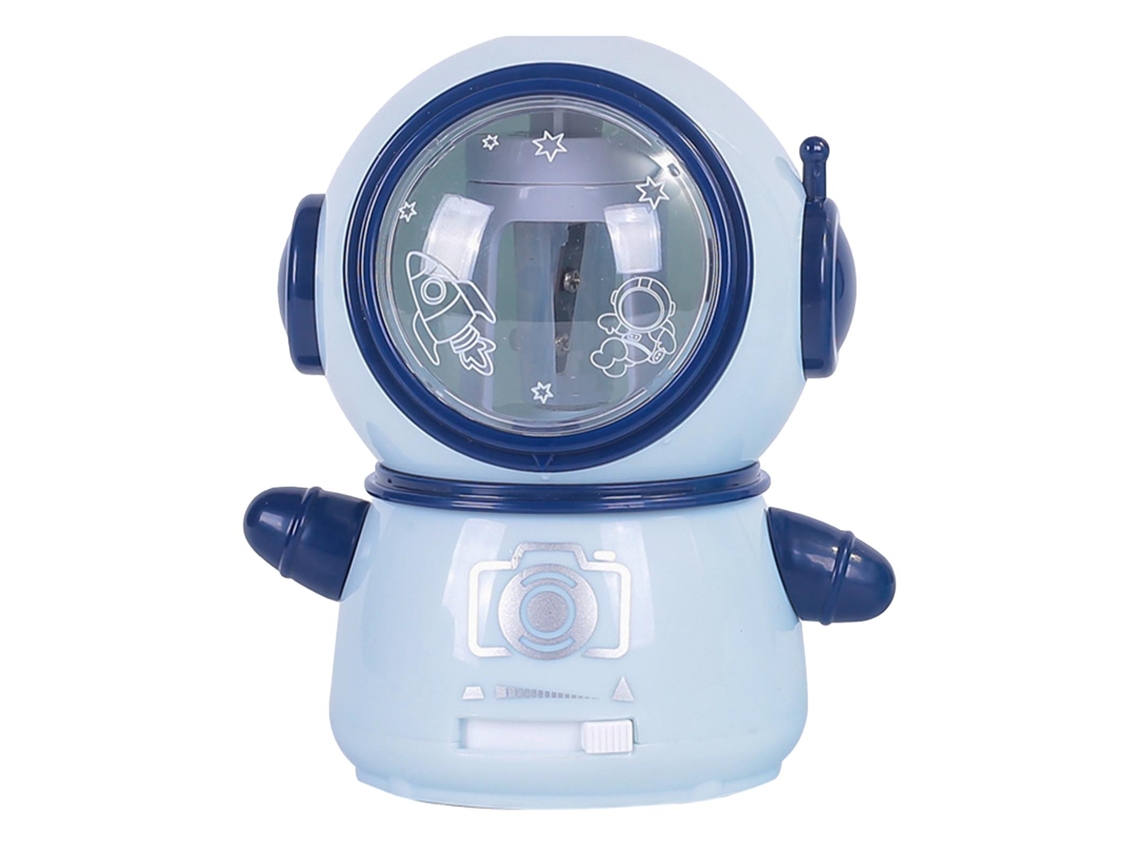 Sacapuntas Eléctrico Espacial Cariño Seguro Flexible Para Clase Hogar Azul Claro