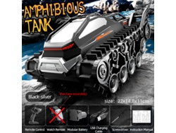 Vehículo RC blindado anfibio 4x4, 2.4G, camión todoterreno de alta resistencia, modelo todoterreno impermeable para aventuras. Aeuzwr negro.