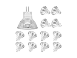 Rebe-bombillas Halógenas Mr11 (paquete De 12), 12v 20w, Base Gu4, Regulable, Cristal, Luz Cálida 2700k, Compatible Con Luces De Techo