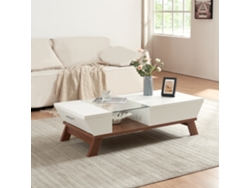 Mesa de centro Ljusdal con compartimentos aglomerado/cristal [EN.CASA]