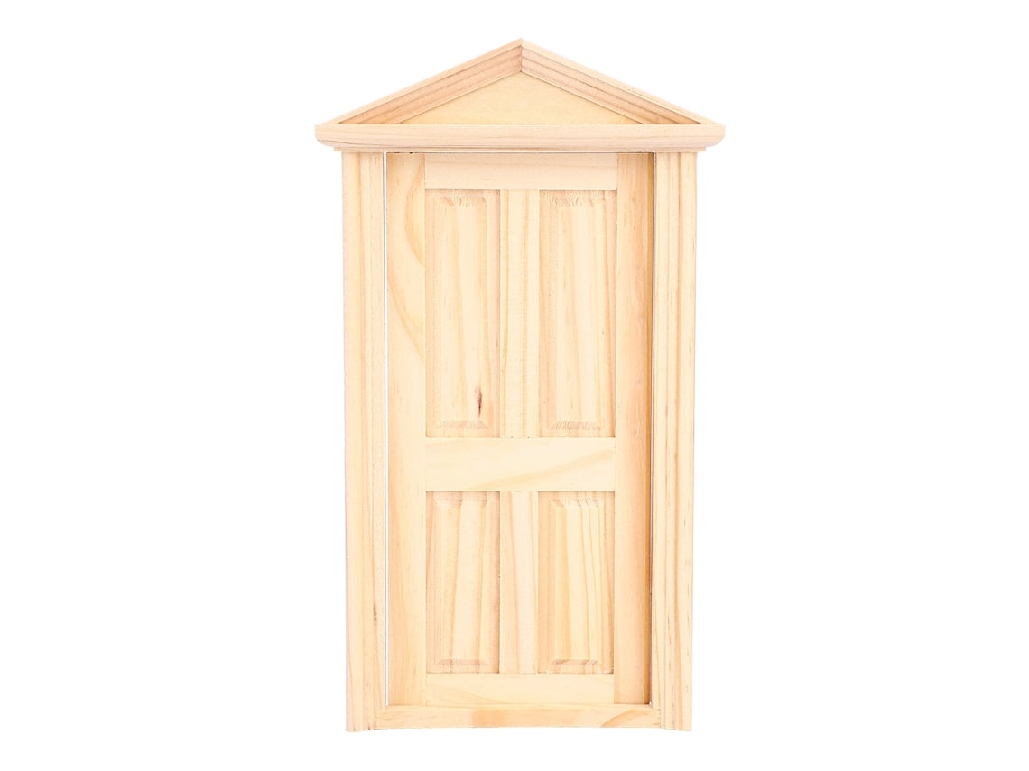 Rebe-accesorios De Casa De Muñecas Puerta De Madera Diy Torreón Miniatura Muebles Simulación 1:12