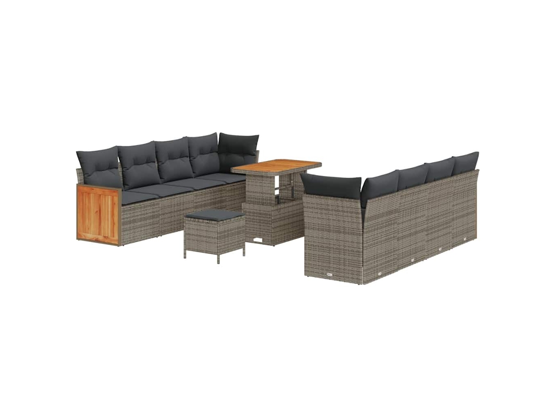 Maison Exclusive - Conjunto De Sofás De Jardín Con Cojín 11 Pcs Gris