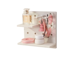 Organizador De Pared Con Bandeja Para Alfileres, No Requiere Perforación, Multifuncional, Estantes, Gris/blanco
