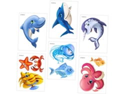 Pegatinas antideslizantes para suelo de baño, 6 unidades, con diseños de animales marinos, de PVC extraíbles, de Slowmoose