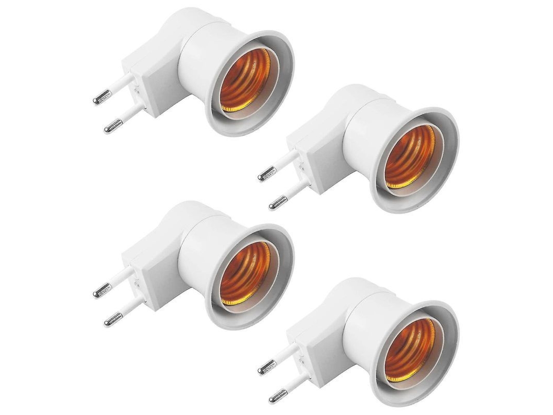 2 Adaptadores De Enchufe Europeo A Base E27 Con Interruptor Para Bombillas Led, 220-250 V