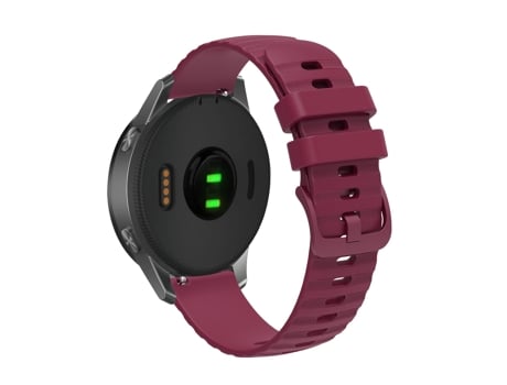 Correa de reloj inteligente para Garmin Venu 2S Correa de silicona de color sólido con puntos ondulados de 18 mm (rojo vino)