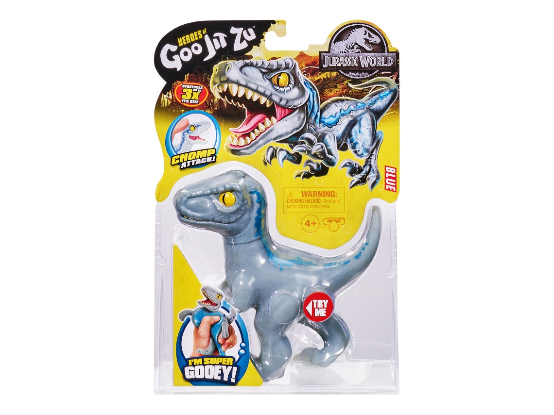 Heroes of Goo Jit Zu Jurassic World Velociraptor Azul