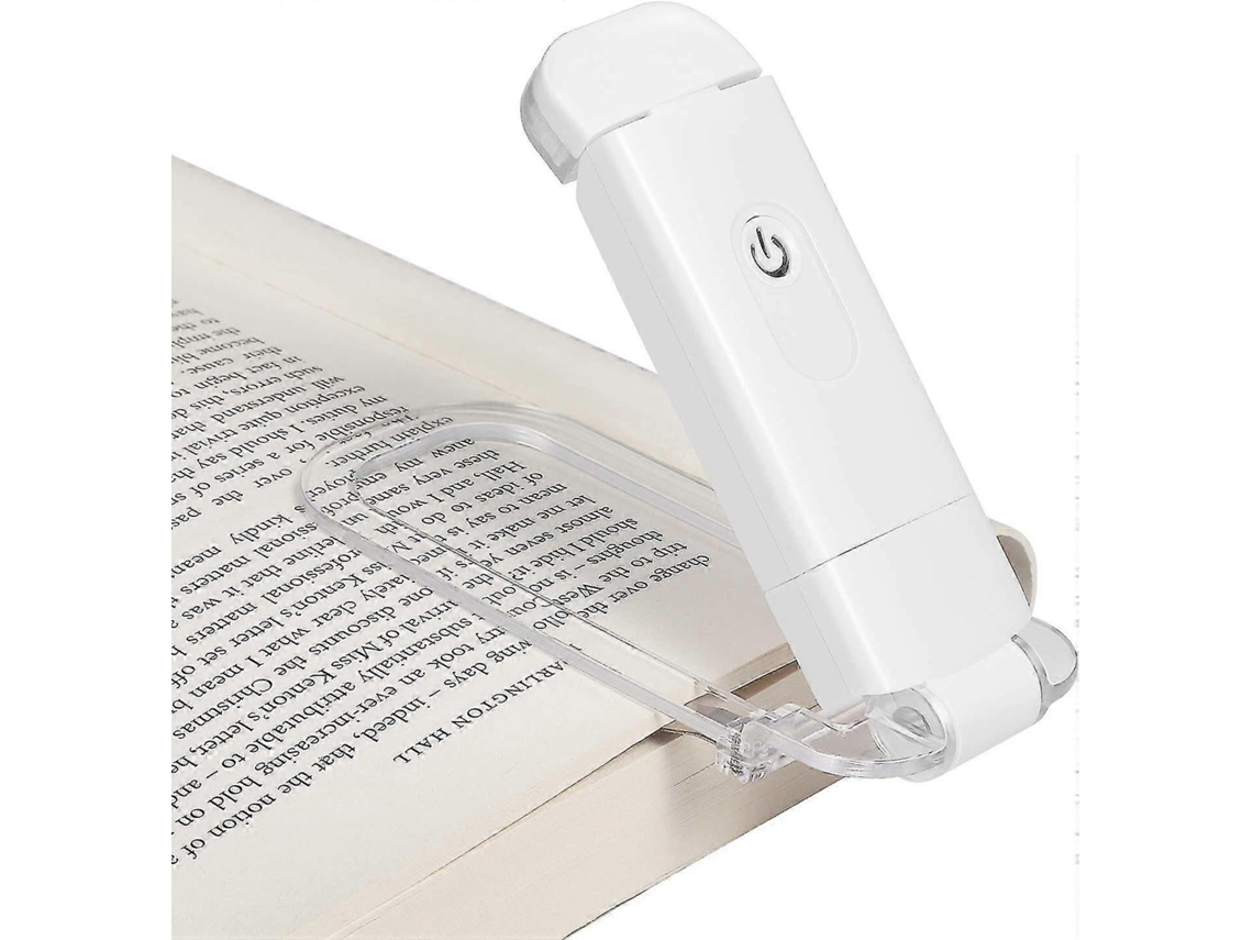 Luz de lectura. Se fija al libro con un clip. Luz de lectura LED recargable por USB. 2 niveles de brillo. Nostalgia88