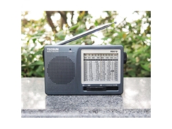 Receptor de radio FM/AM/SW de 12 pulgadas de alta sensibilidad con funda de transporte portátil (negro)