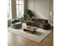 Pack Lounge: Sofá de 3 plazas y Sillón, Chocolate y Verde Salvia, COCO SPA (175x129x90 cm)