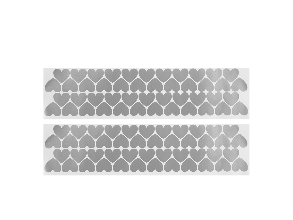 Baok-sticker Adhesivo decorativo de vinilo para pared, ideal para el hogar, sala de estar o dormitorio, color plata, 3,5 x 3 cm.