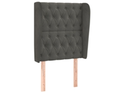 Maison Exclusive - Cabecero Con Orejas De Terciopelo Gris Oscuro 83x23x118/128 Cm