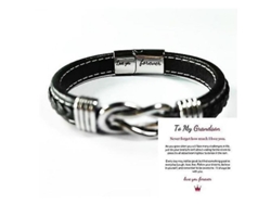 Pulsera De Cuero Trenzado Para Mi Hijo Y Nieto Con El Mensaje "te Amo Para Siempre" Pulsera Para Hombre Crs