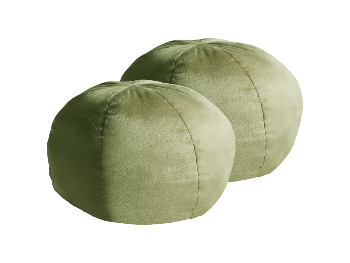 Conjunto De 2 Almofadas Decorativas Beliani Salvia De Veludo Verde 33x33x33