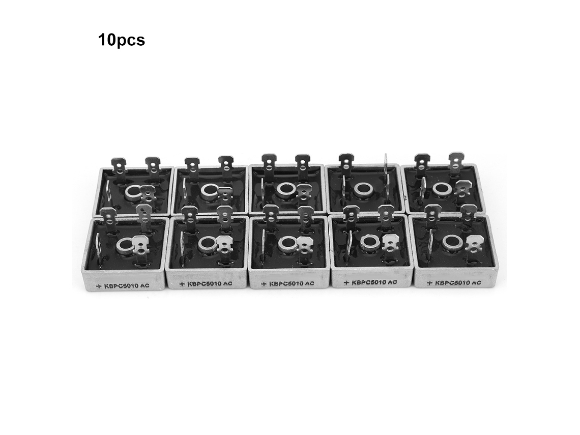 Módulo retificador de ponte Veloriskku-10 peças Kbpc5010 50a 1000v 4 pinos caixa metálica quadrada