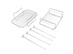 Estantes apilables de 2 niveles para freidora de aire Primerox con accesorios.