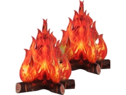 2026-centro De Mesa Fuego 3d De Cartón Decoración Para Fiestas Cumpleaños Halloween Navidad Camping 2 Piezas