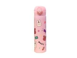 Termo De Acero Inoxidable 304 Con Tapa Abatible, Aislado, Portátil, 450 Ml, Rosa, Para Uso En Exteriores, Viajes Y Oficina.