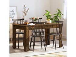 Mesa Comedor | Mesa De Cena Madera Contrachapada Roble Ahumado 140x74,5x76 Cm