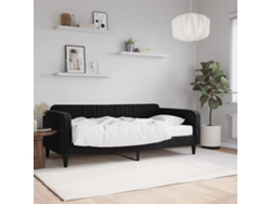 Sofá cama con colchón terciopelo negro 90x190 cm