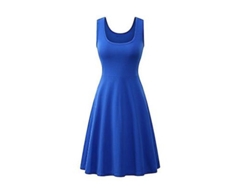 2026-vestido De Verano Mujer Sexy Sin Mangas Cuello Cuadrado Solido Algodon Poliester Estilo Oficina Talla 18-35
