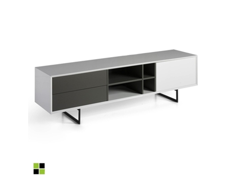 Mueble Tv Blanco Toscana MOMMA HOME (Gris - Aglomerado -180x42x50 cm)
