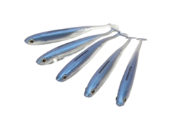 2026rebe-5pcs Cebo De Pesca Suave Con Cola Ampliada Bobina Fácil De Usar Portátil Simulación Para Pescadores Azul