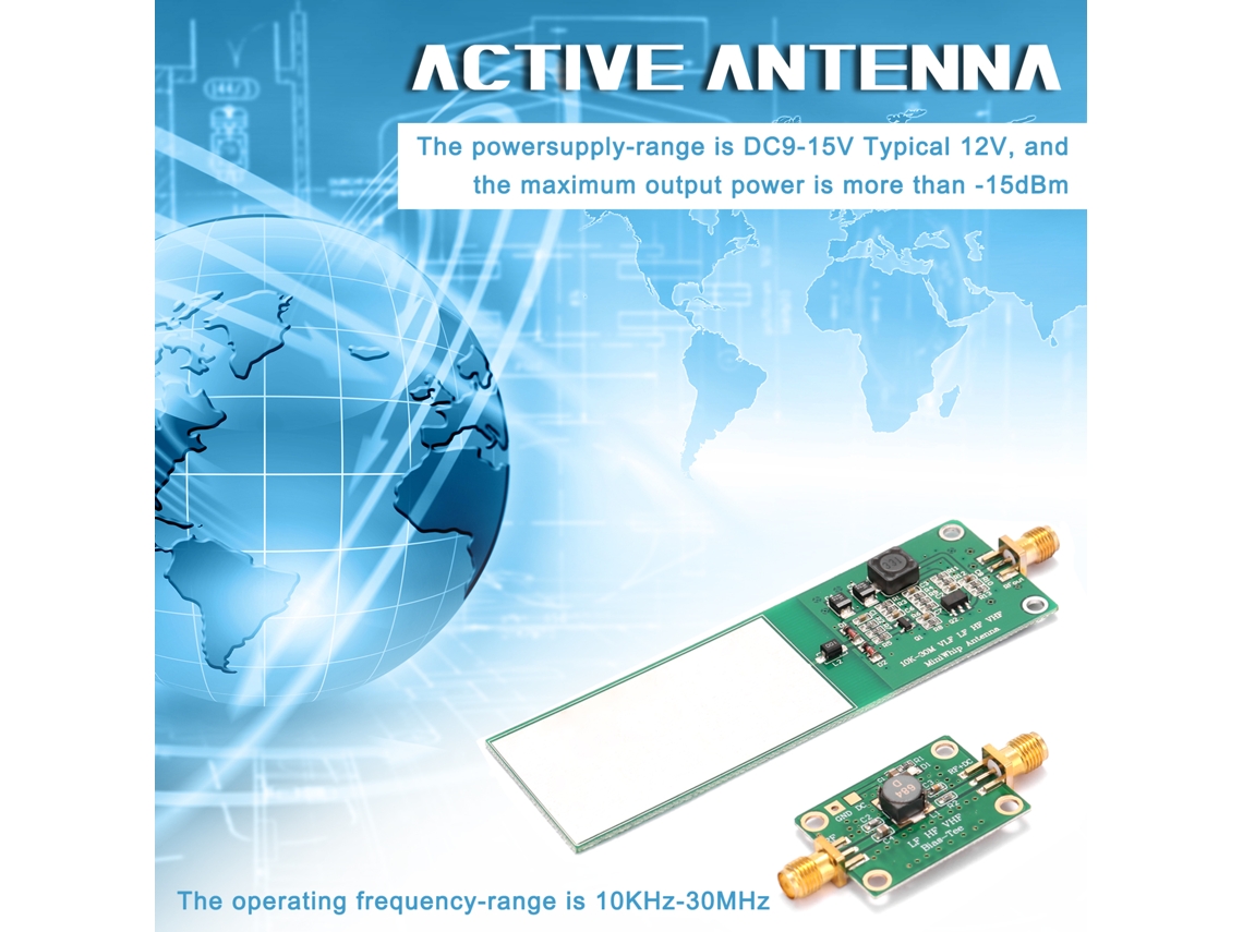 Antena Activa Mini-látigo De 10 Khz A 30 Mhz, 2 Unidades Con Interfaz Sma Hembra Para Receptores De Radio.