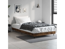 Estructura De Cama Sin Colchón Madera Roble Ahumado 90x190 Cm