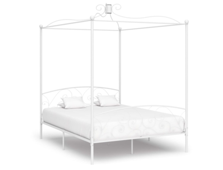 MAISON EXCLUSIVE Estructura de cama con dosel de metal 180x200 cm blanco