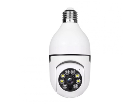 Bombilla E27 Cámara de vigilancia 1080P Wifi Visión nocturna A todo color 4x Zoom digital Monitor de seguridad Blanco