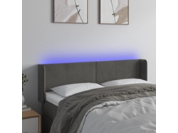 Cabecero Con Led De Terciopelo Gris Oscuro 147x16x78/88 Cm